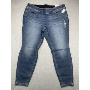 New MAURICES Cool Comfort Pull On Jegging 22W Regular HIGH RISE dark blue